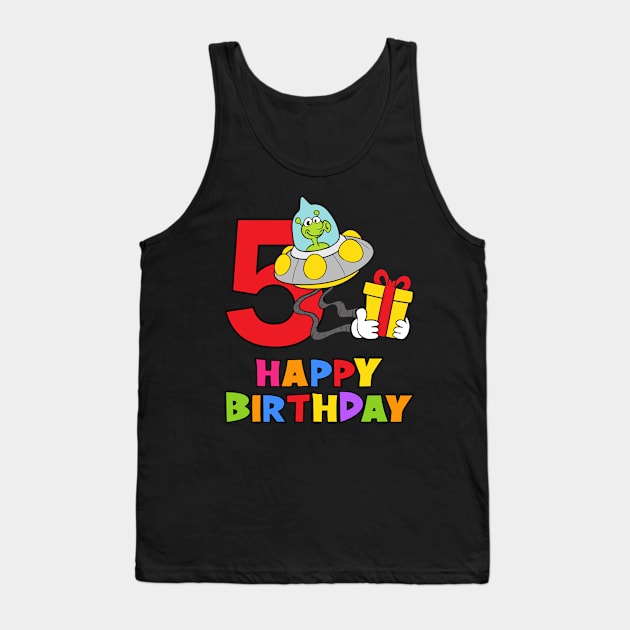 5th Birthday Party 5 Year Old Five Years Tank Top by KidsBirthdayPartyShirts